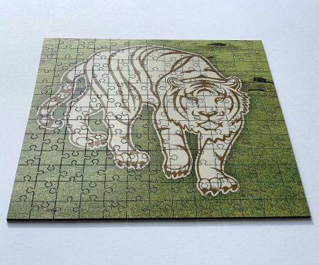 Puzzle Bois Tigre blanc Feng Shui 169 pièces