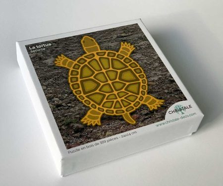 Boîte puzzle bois Tortue Feng Shui création Christale