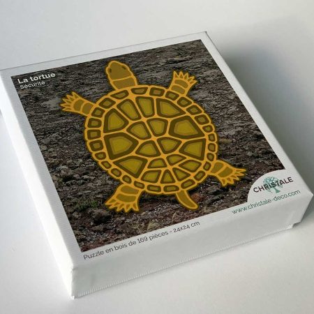 Boîte puzzle bois Tortue Feng Shui création Christale