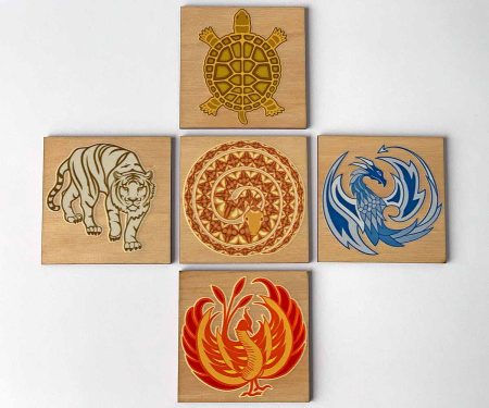 Dessous de verre Bois Animaux Feng Shui